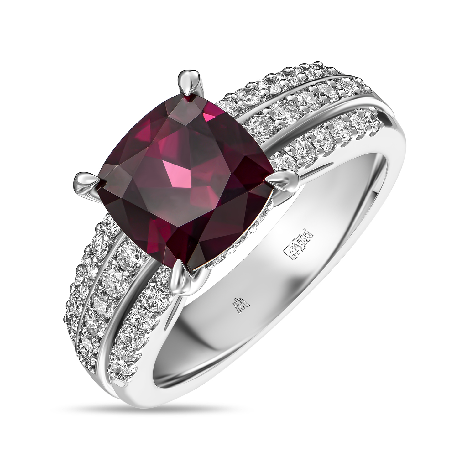 Кольцо с бриллиантами и родолитом, Белый, Кольцо с бриллиантами и родолитом
Кольцо с бриллиантами и родолитом, Белый, Кольцо с бриллиантами и родолитом