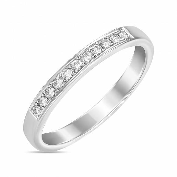 Обручальное кольцо-дорожка из золота с 11 бриллиантами R2022-D-0.17 - Фото 1
