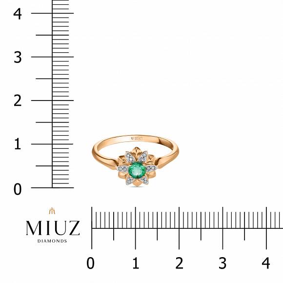 Кольцо с бриллиантами и изумрудом R2018-RRU1088AEM-R17 - Фото 2