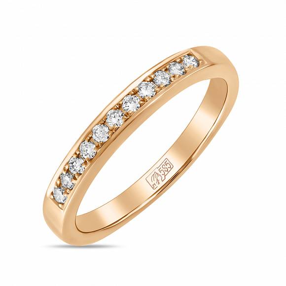 Обручальное кольцо-дорожка из золота с 11 бриллиантами R2022-D-0.17 - Фото 2