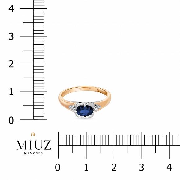 Кольцо с бриллиантами и сапфиром R01-34382-SA - Фото 3