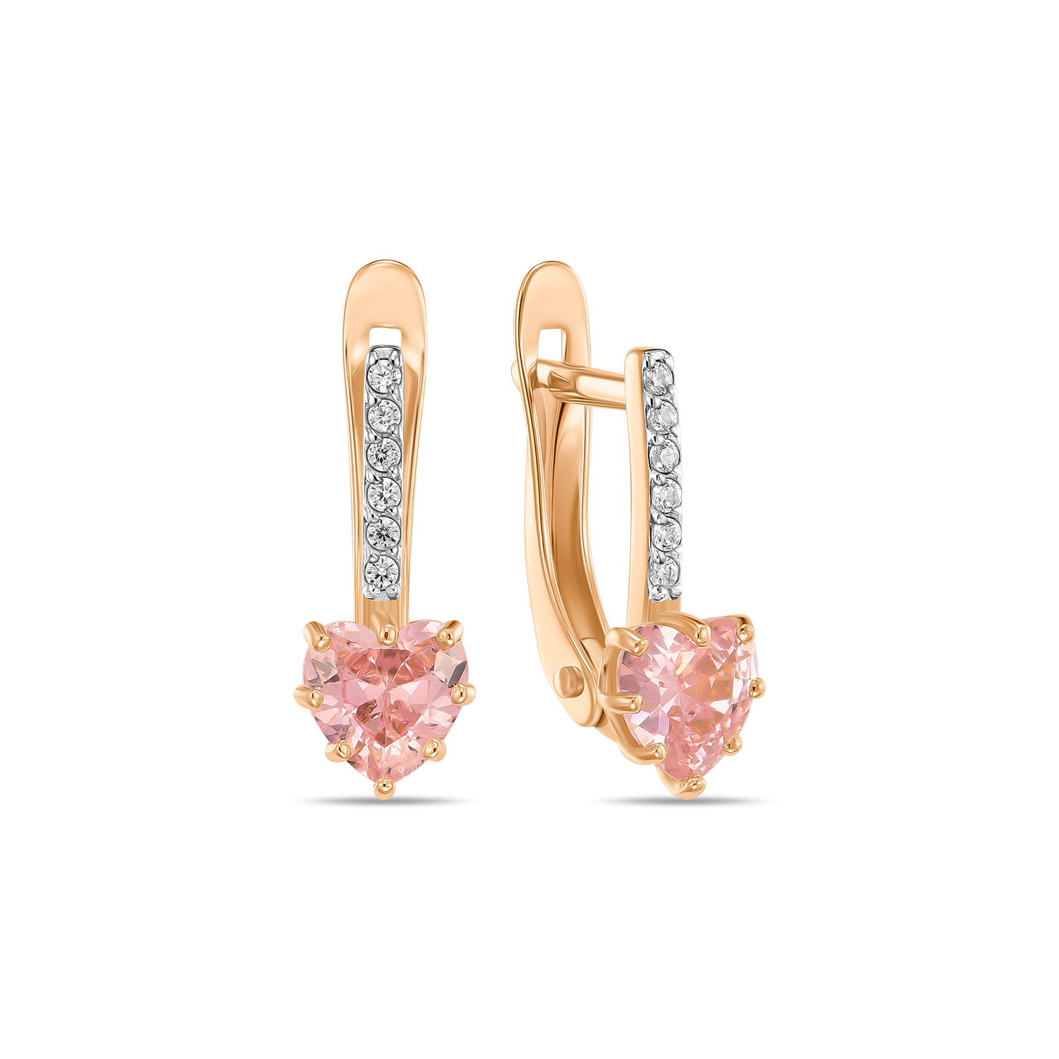 

Серьги с фианитами, Красный, Серьги с фианитами