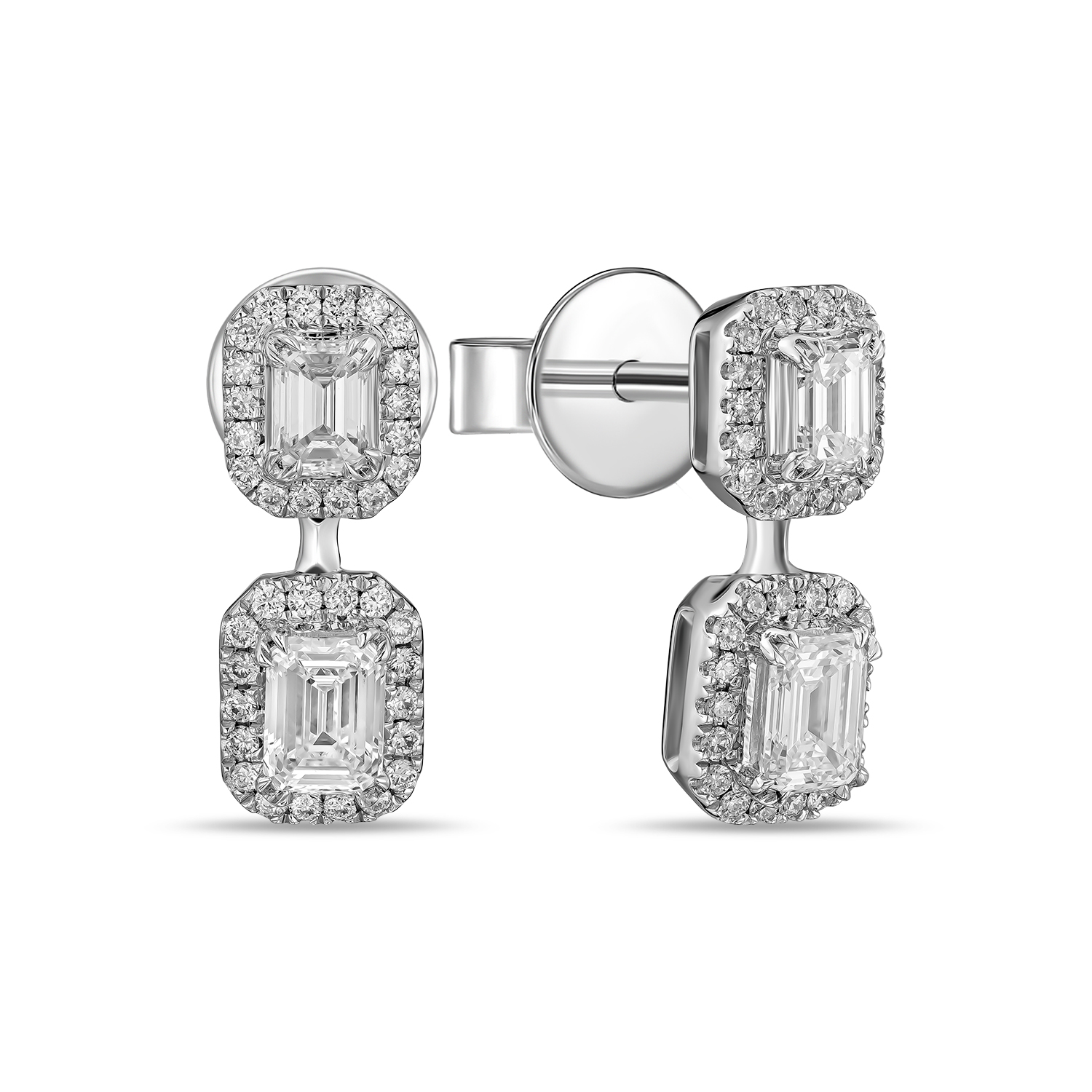 

Серьги с бриллиантами, Белый, Серьги с бриллиантами