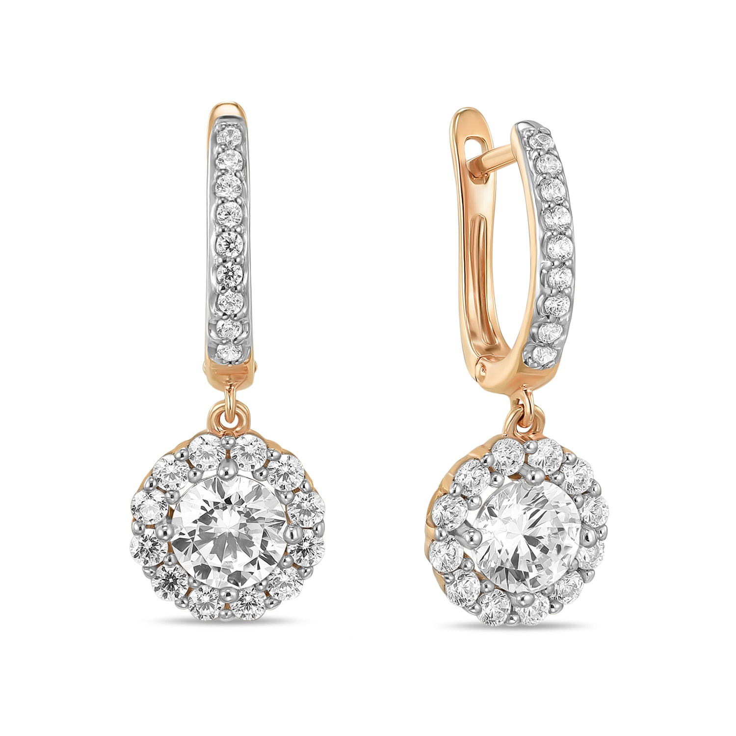 

Серьги с фианитами, Красный, Серьги с фианитами