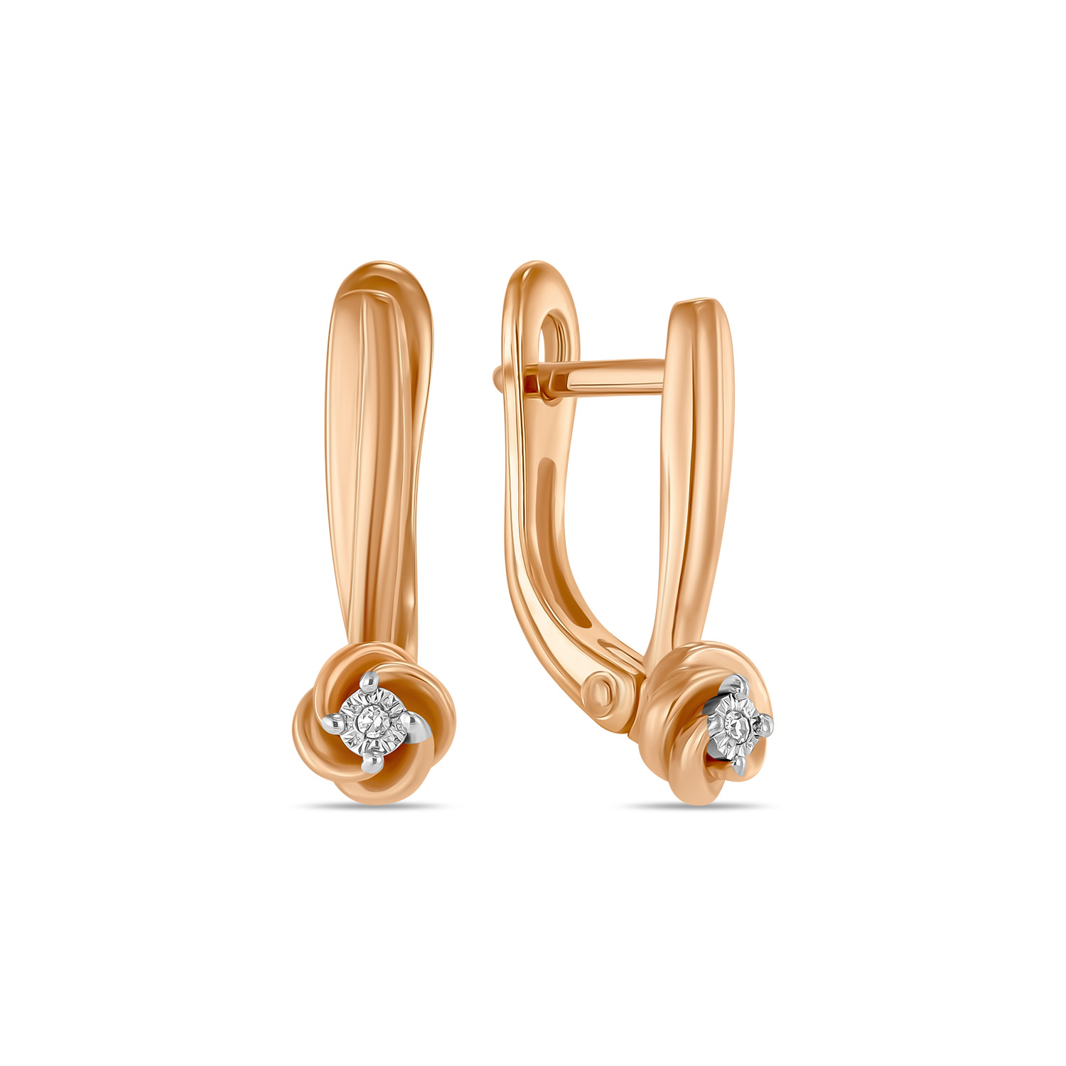 

Серьги с бриллиантами, Красный;белый, Серьги с бриллиантами