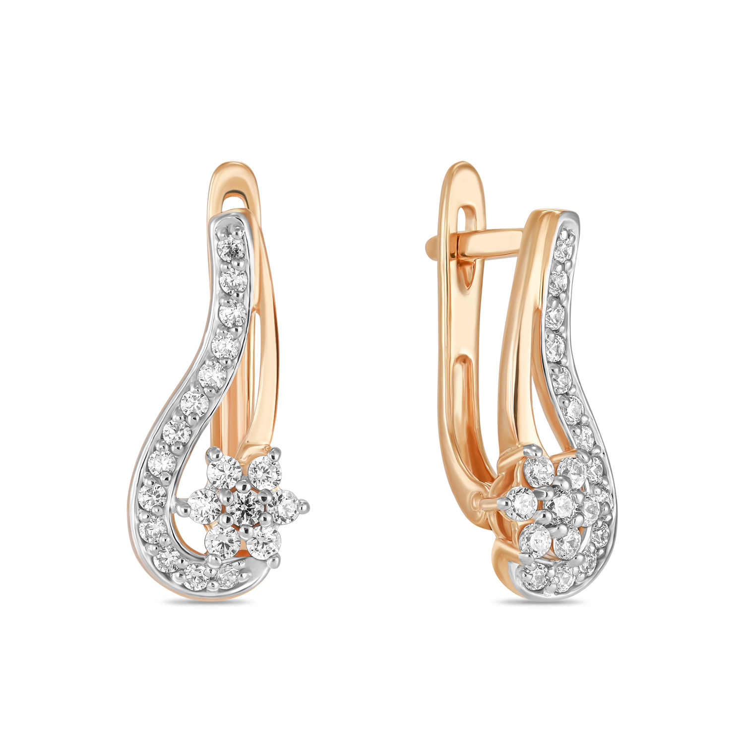 

Серьги с фианитами, Красный, Серьги с фианитами