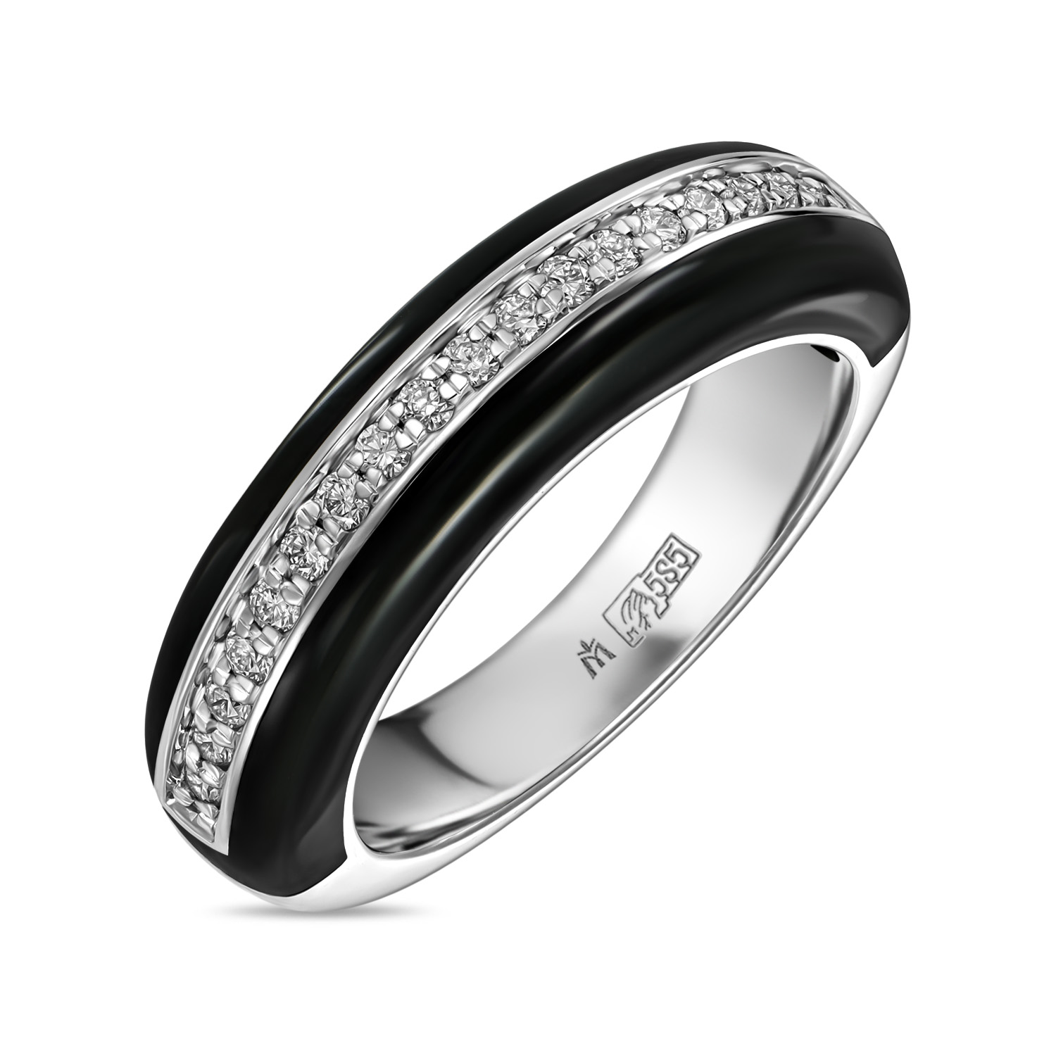 

Кольцо с бриллиантами и керамикой, Белый;красный, Кольцо с бриллиантами и керамикой