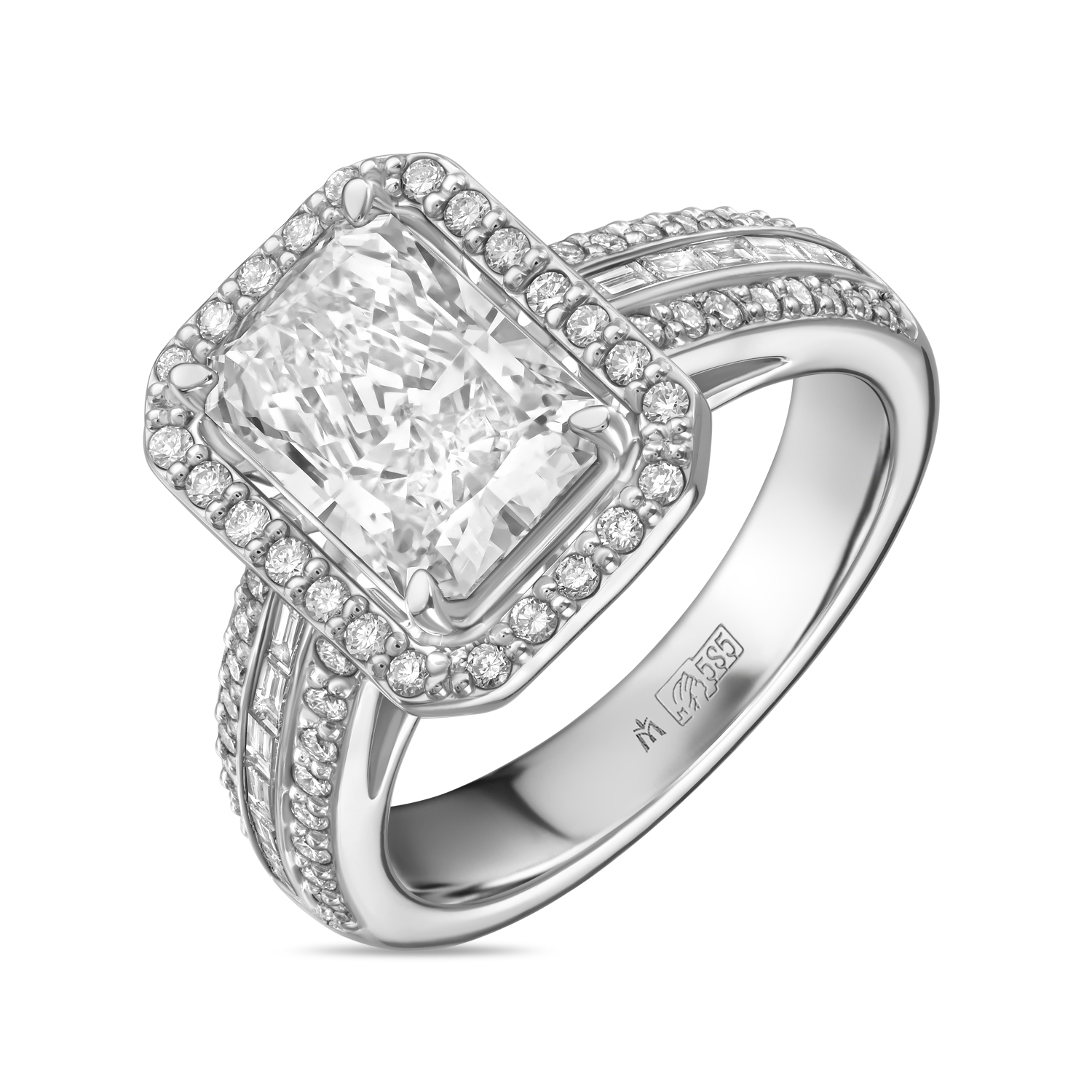 

Кольцо с выращенным бриллиантом, Белый, Кольцо с выращенным бриллиантом