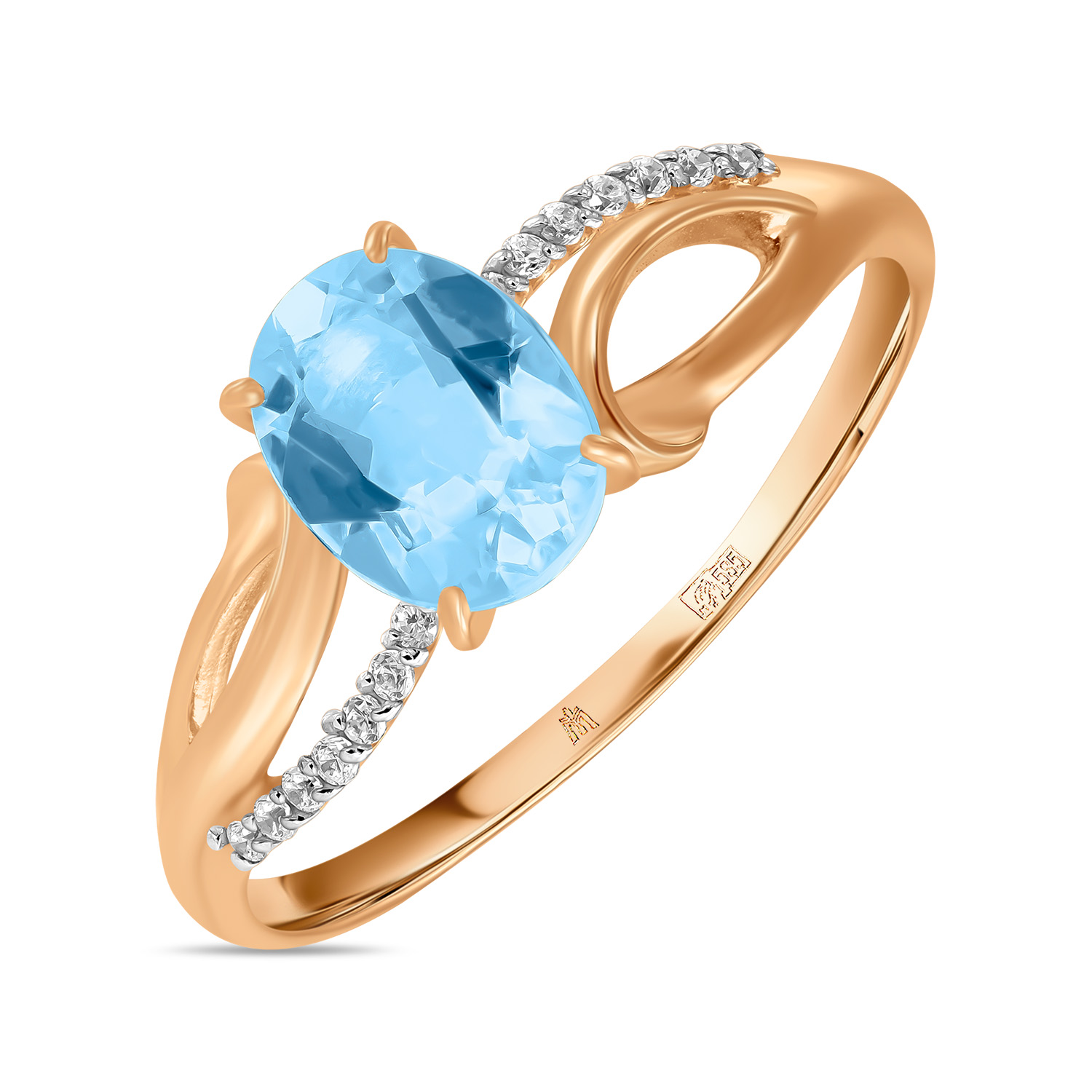 

Кольцо МЮ3, Кольцо с топазом и фианит Артикул: R4155-C-110585922BT