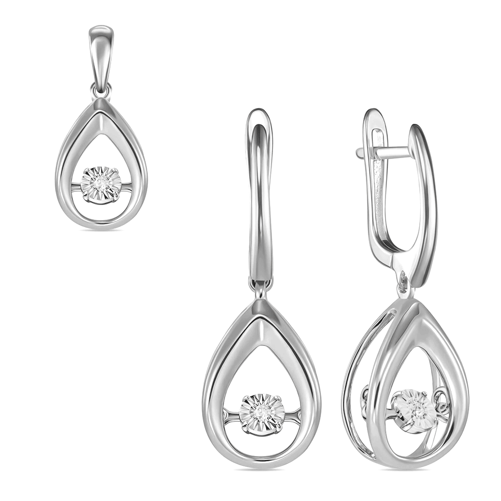 Комплект с бриллиантами