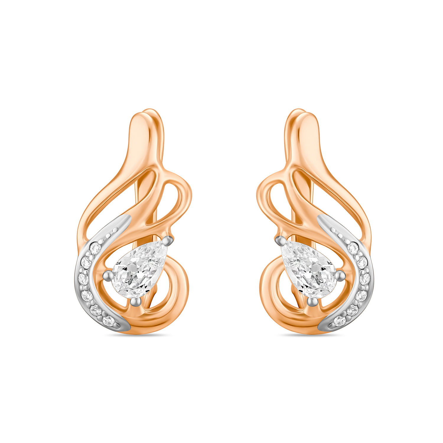 

Серьги с фианитами, Красный, Серьги с фианитами