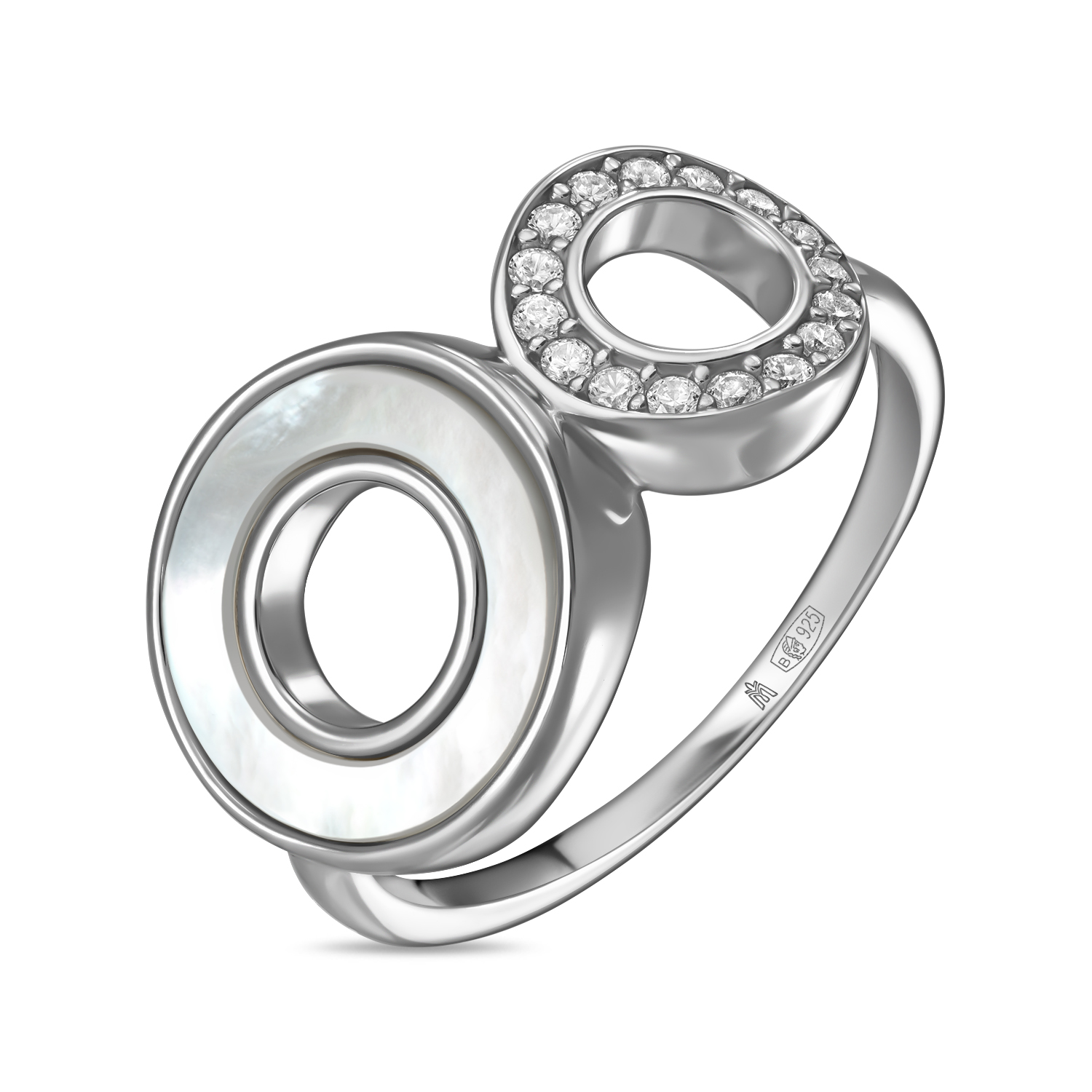 

Кольцо МЮ3, Кольцо с перламутром и фианитами Артикул: R2036-KL-6111