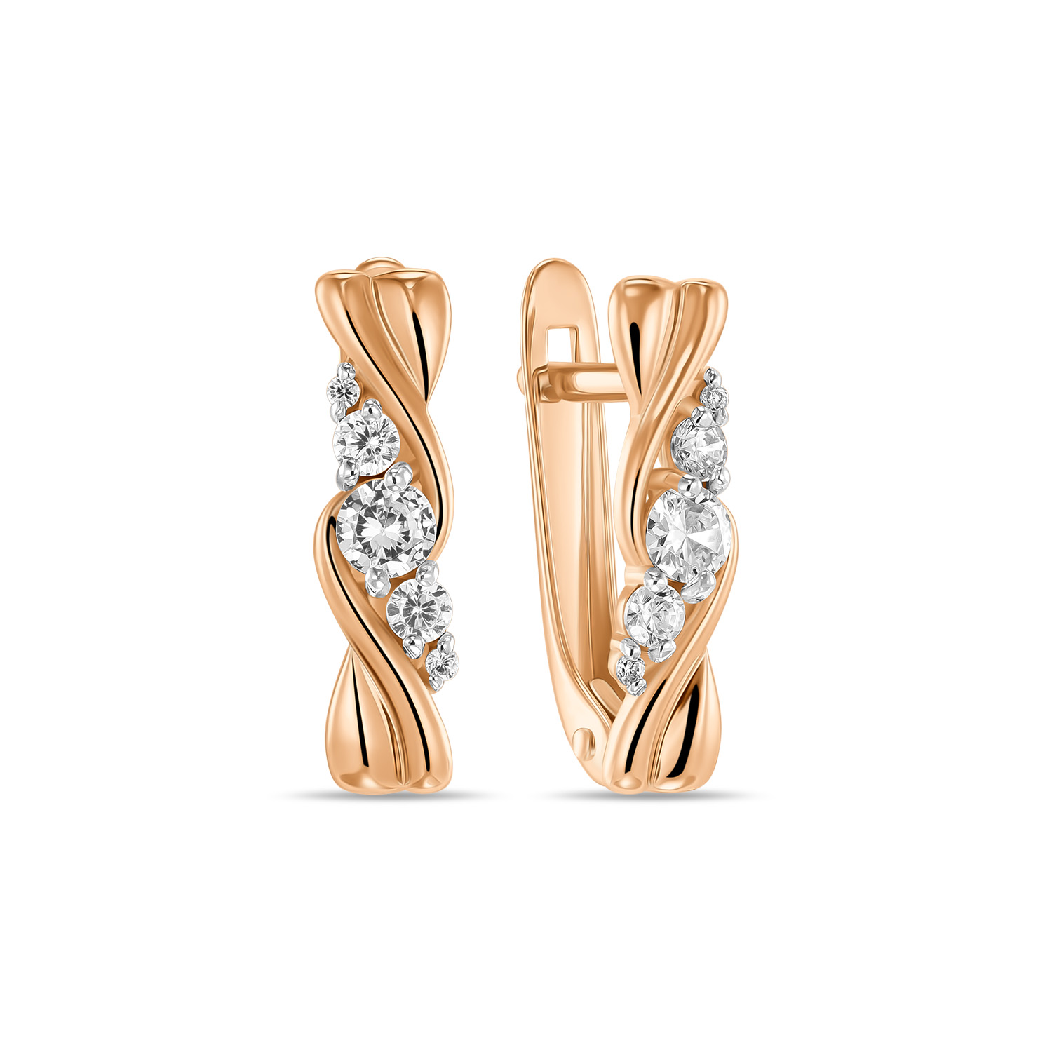 

Серьги с фианитами, Красный, Серьги с фианитами