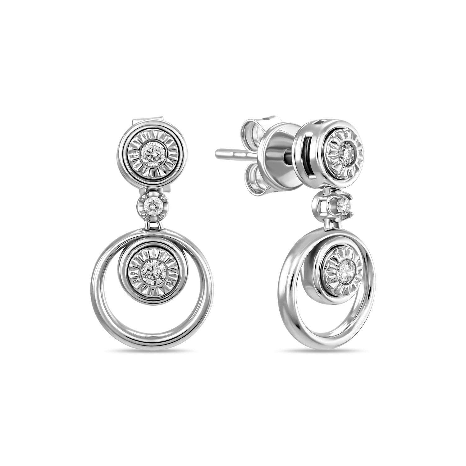 

Серьги с бриллиантами, Белый, Серьги с бриллиантами