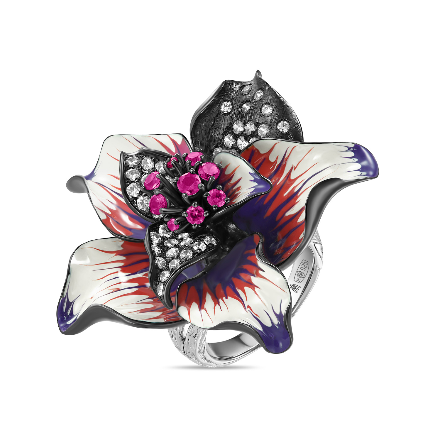 

Кольцо МЮ3, Кольцо с эмалью, рубином и фианит Артикул: R152-SR0984-ZRO