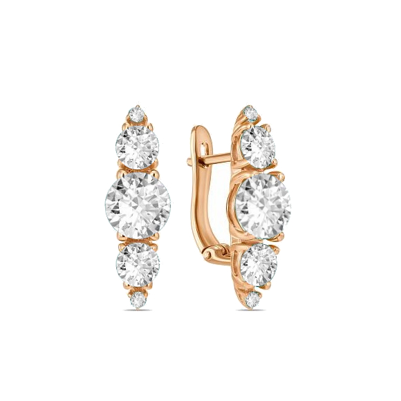 

Серьги с фианитами, Красный, Серьги с фианитами