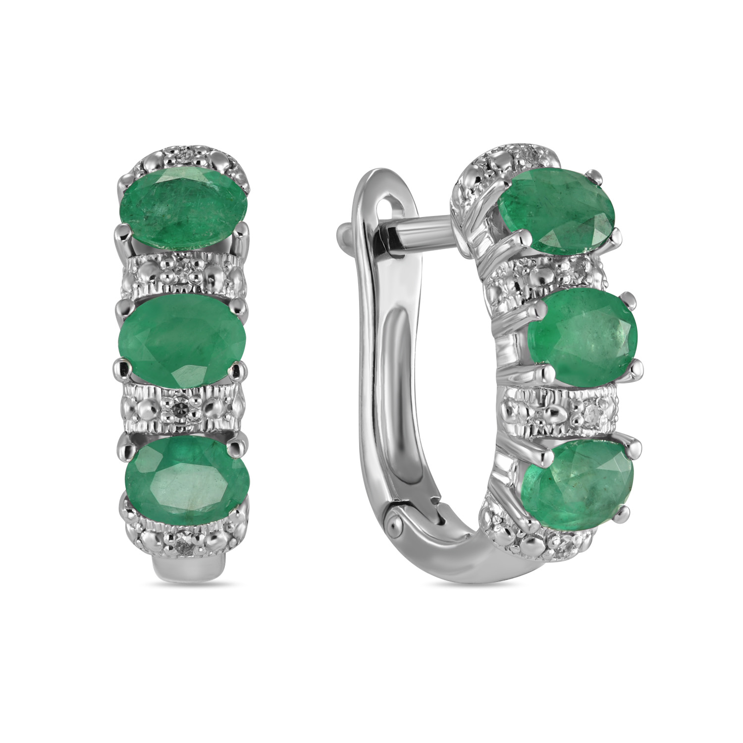 

Серьги с бриллиантами и изумрудами, Белый;красный;желтый, Серьги с бриллиантами и изумрудами