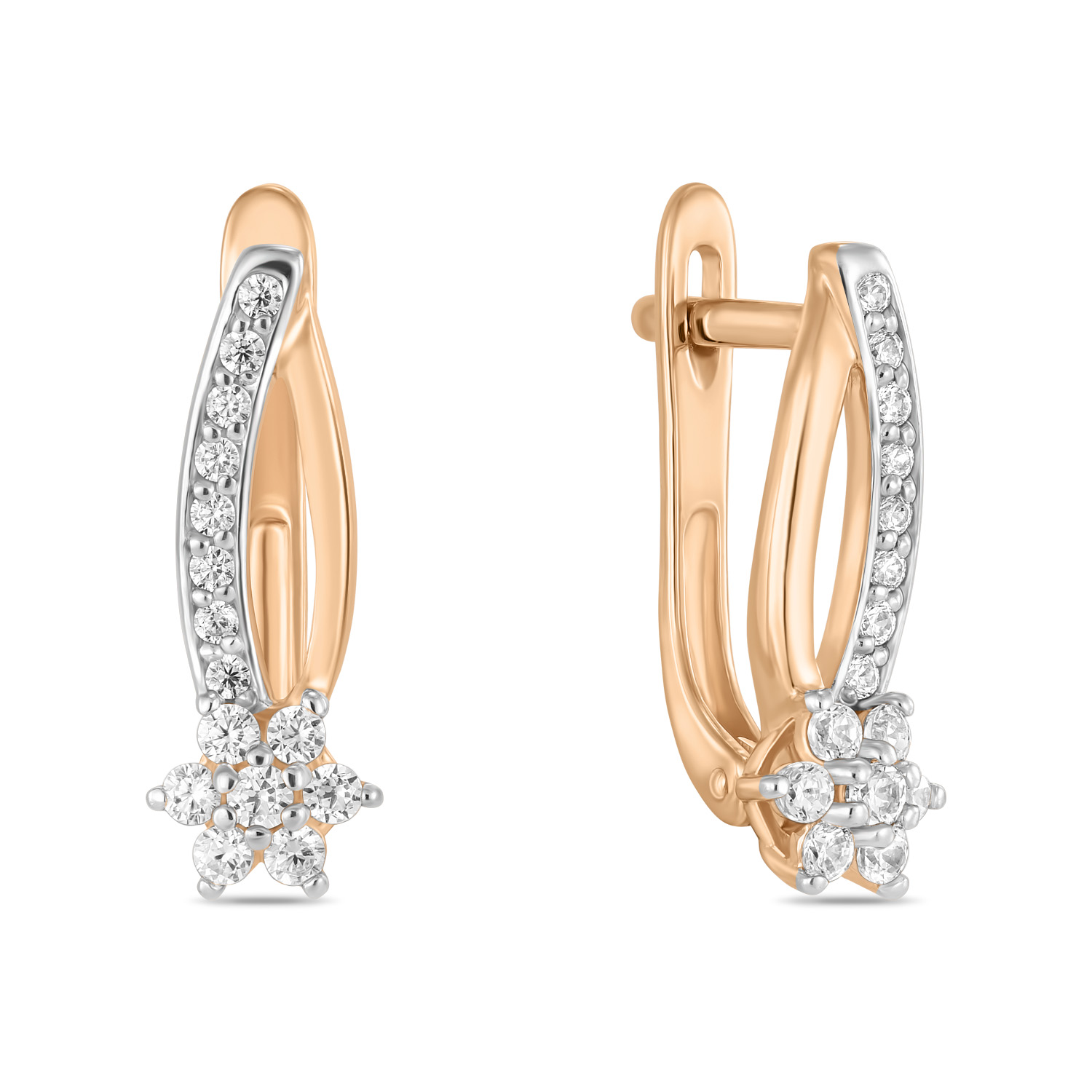 

Серьги с фианитами, Красный, Серьги с фианитами