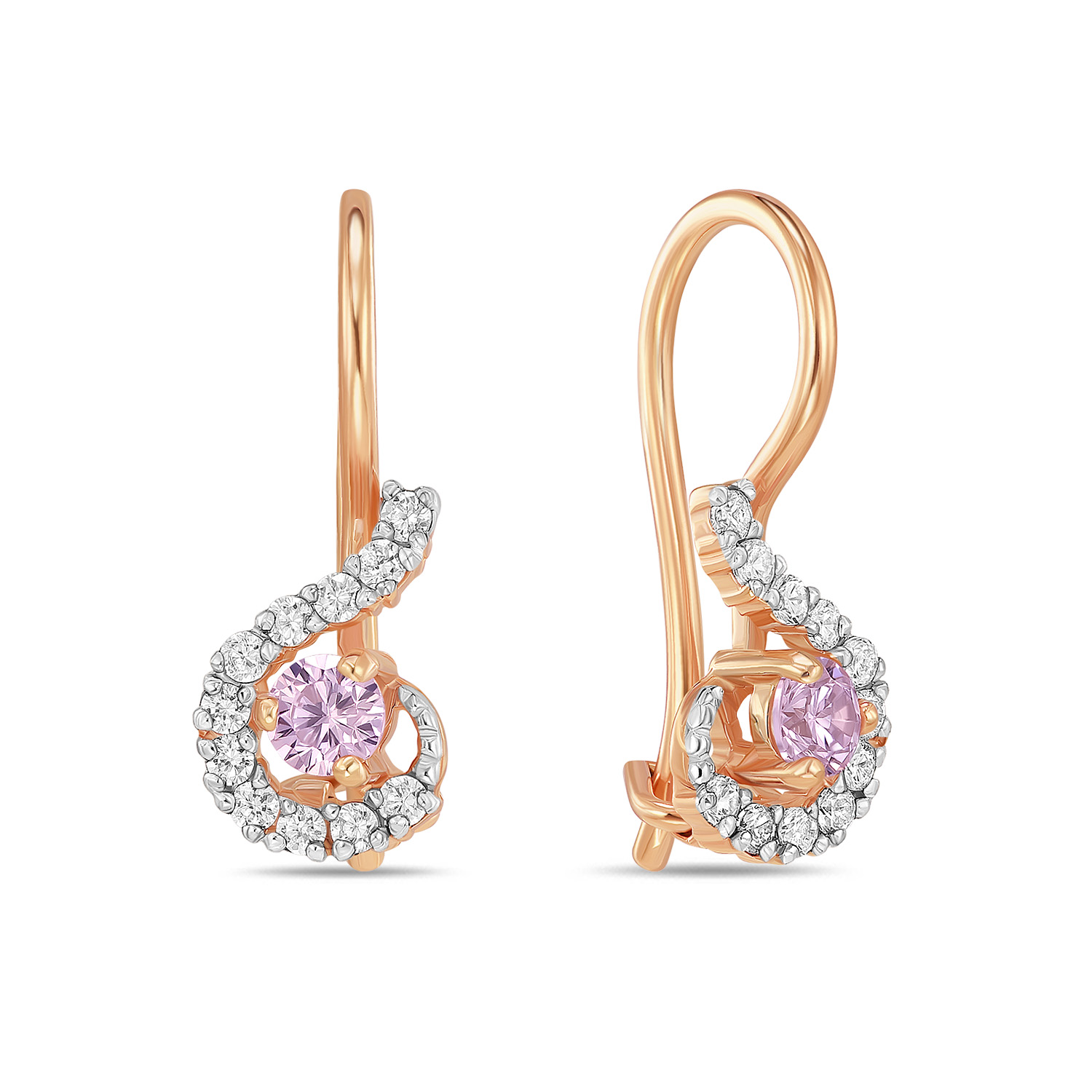 

Серьги с фианитами, Красный, Серьги с фианитами