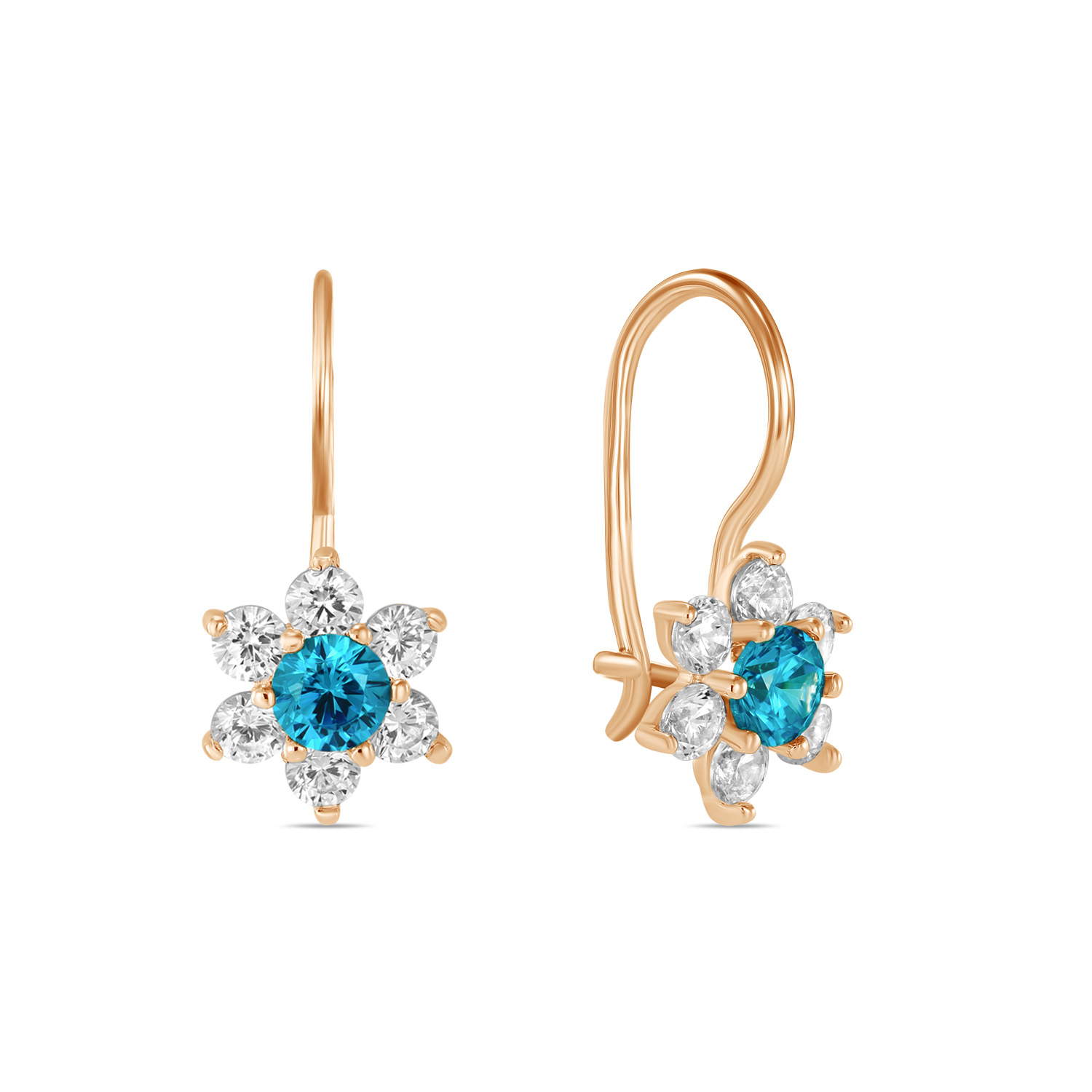 

Серьги с фианитами, Красный, Серьги с фианитами