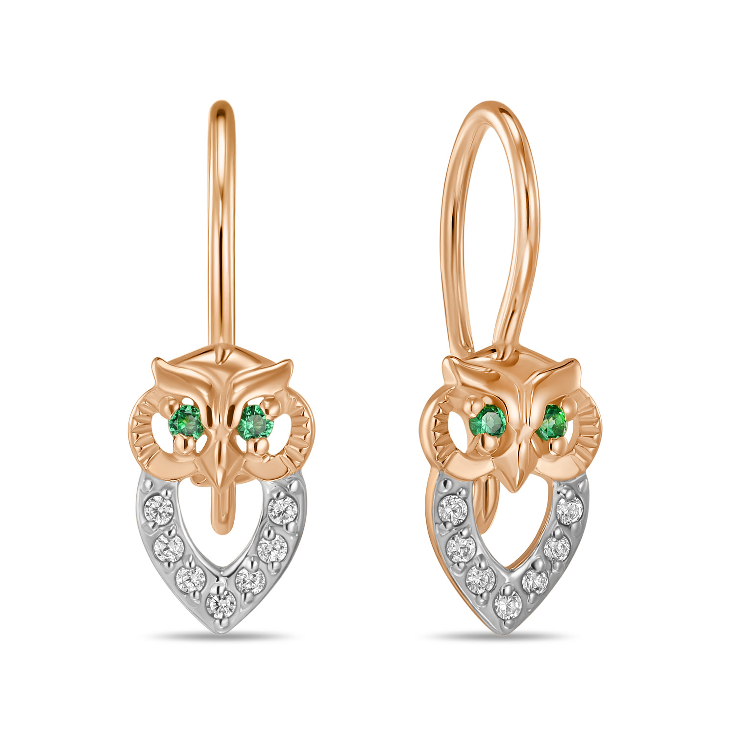 

Серьги с фианитами, Красный, Серьги с фианитами