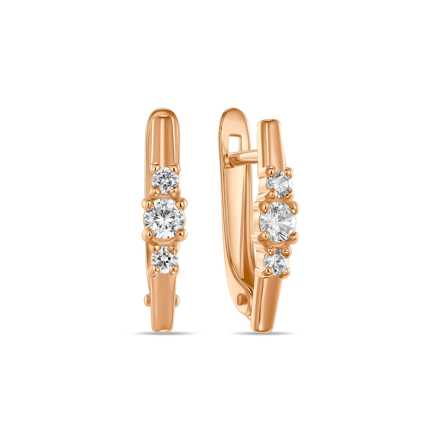 

Серьги с фианитами, Красный, Серьги с фианитами