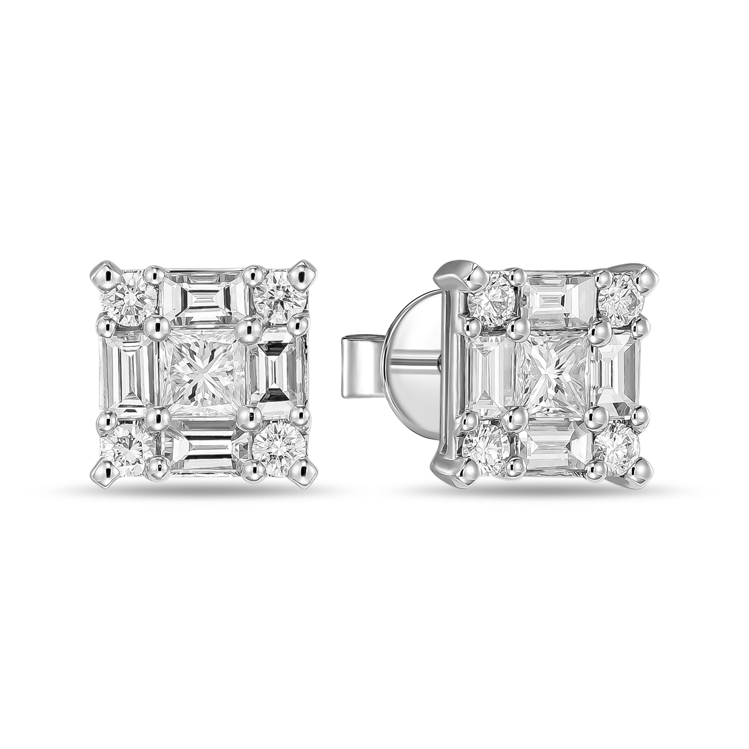 

Серьги с бриллиантами, Белый, Серьги с бриллиантами