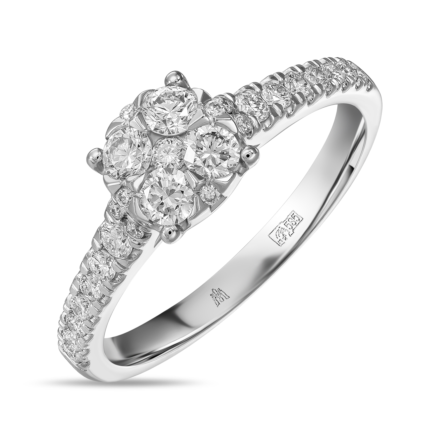 

Кольцо с выращенным бриллиантом, Белый, Кольцо с выращенным бриллиантом