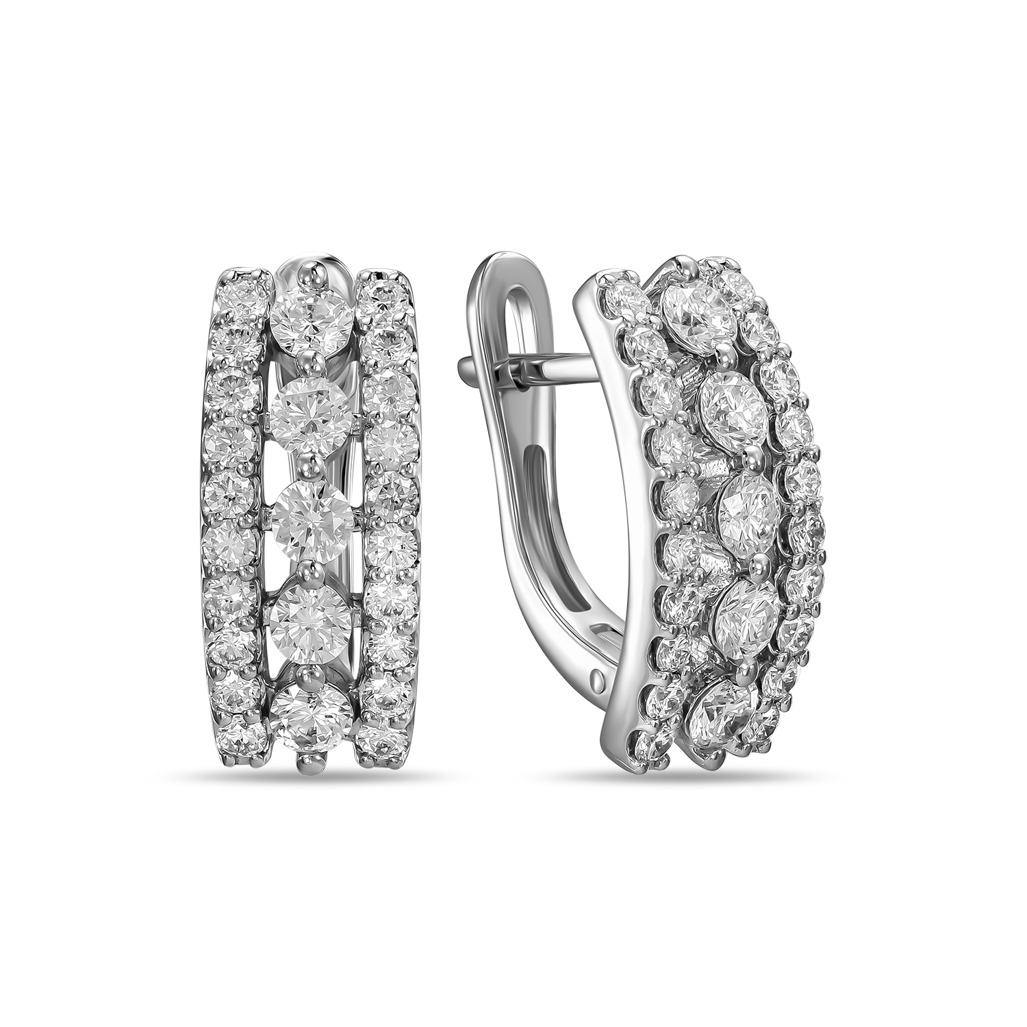 

Серьги с бриллиантами, Белый, Серьги с бриллиантами