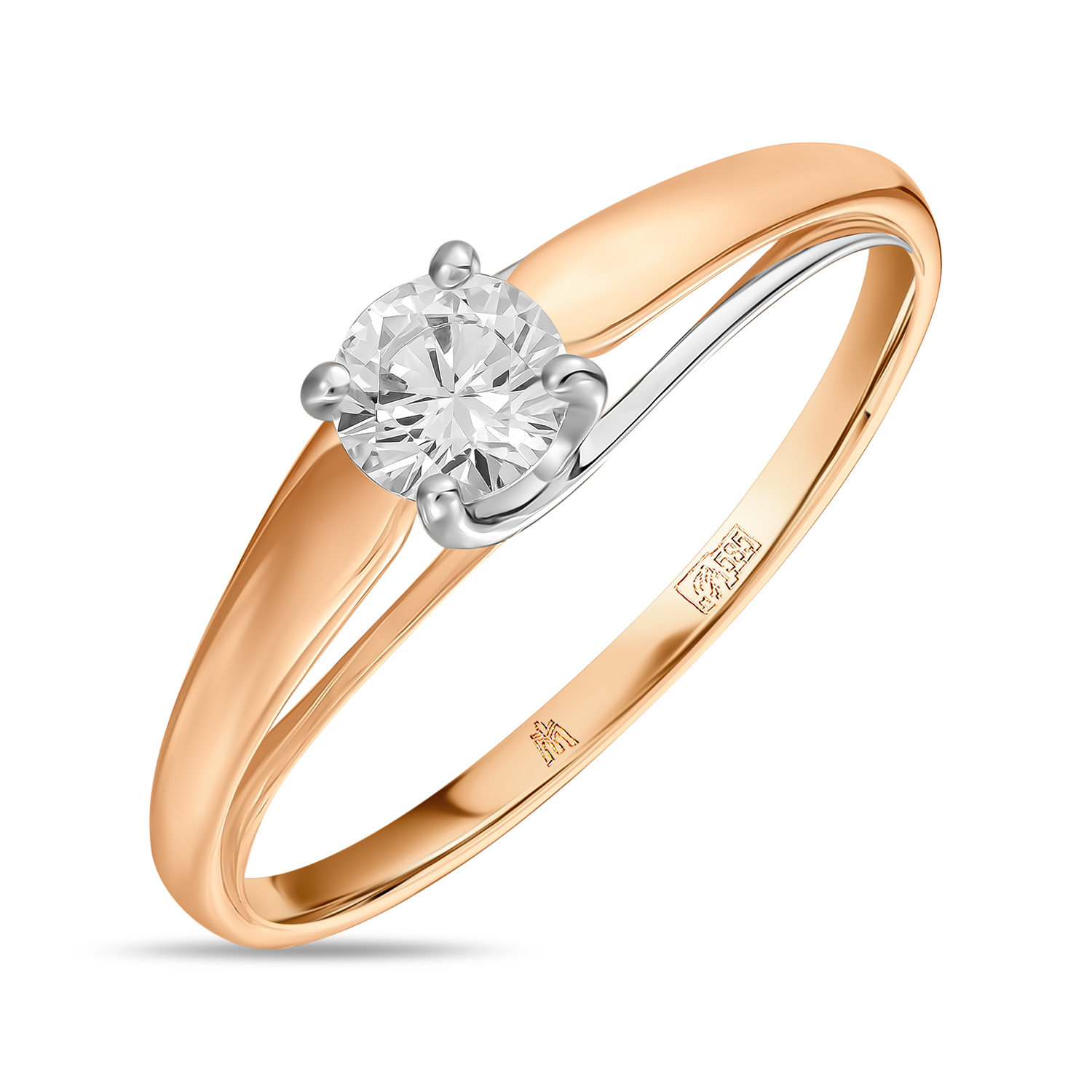 

Кольцо с фианитом, Красный, Кольцо с фианитом