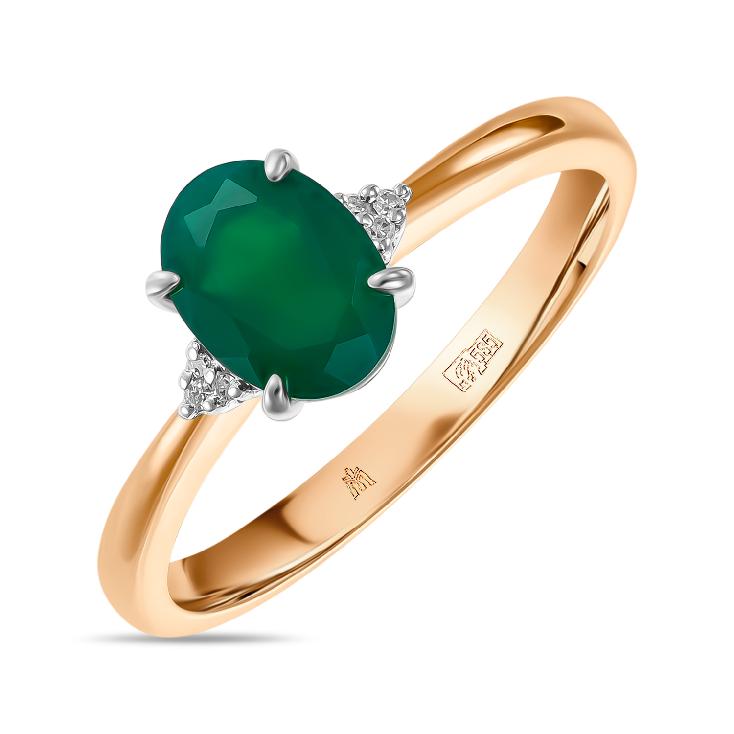 

Кольцо с агатом и бриллиантами, Красный;белый, Кольцо с агатом и бриллиантами