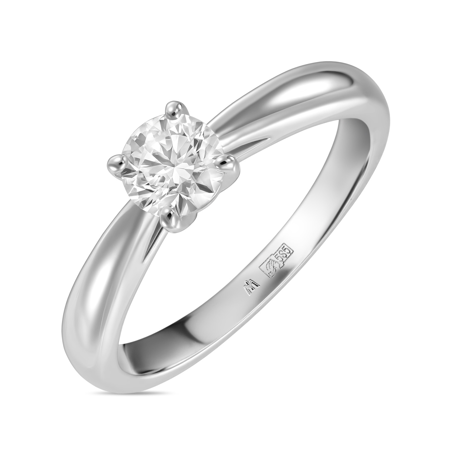 

Кольцо с выращенным бриллиантом, Красный;белый, Кольцо с выращенным бриллиантом