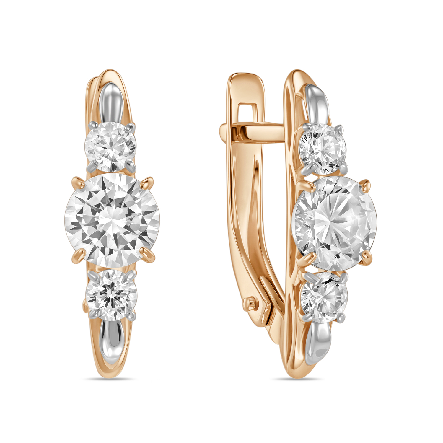 

Серьги с фианитами, Красный, Серьги с фианитами