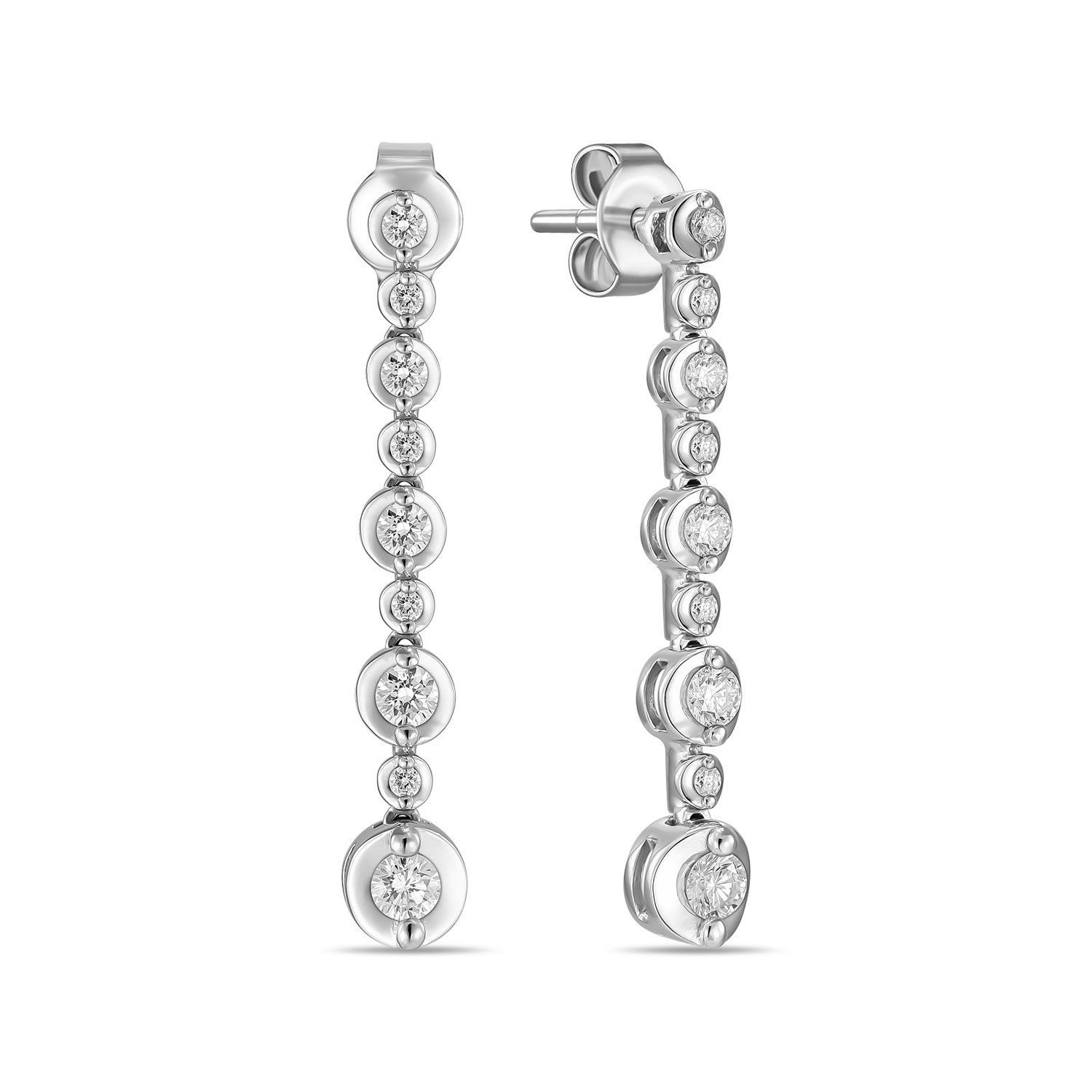 

Серьги с фианитами, Белый, Серьги с фианитами
