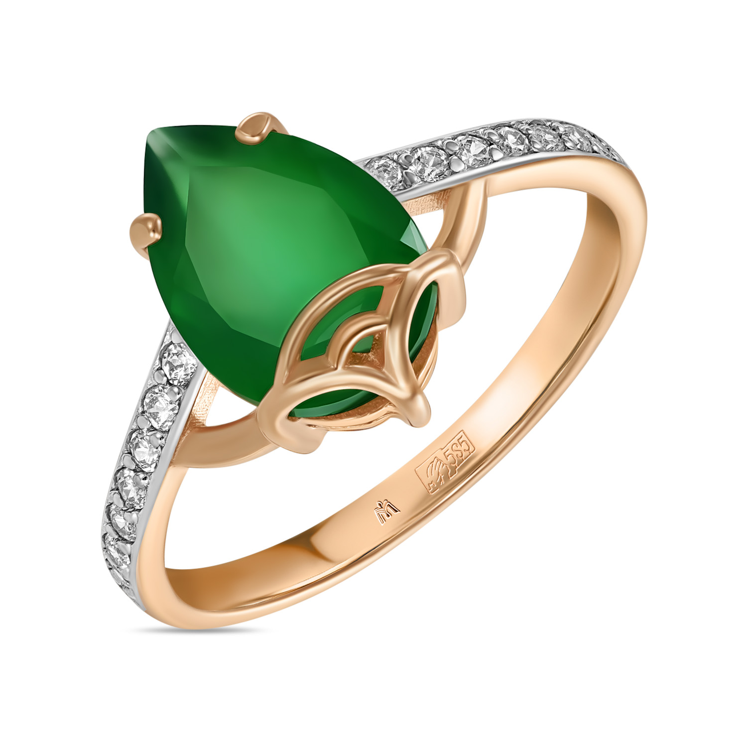 

Кольцо МЮ3, Кольцо с агатом и фианит Артикул: R4150-C-065CZ