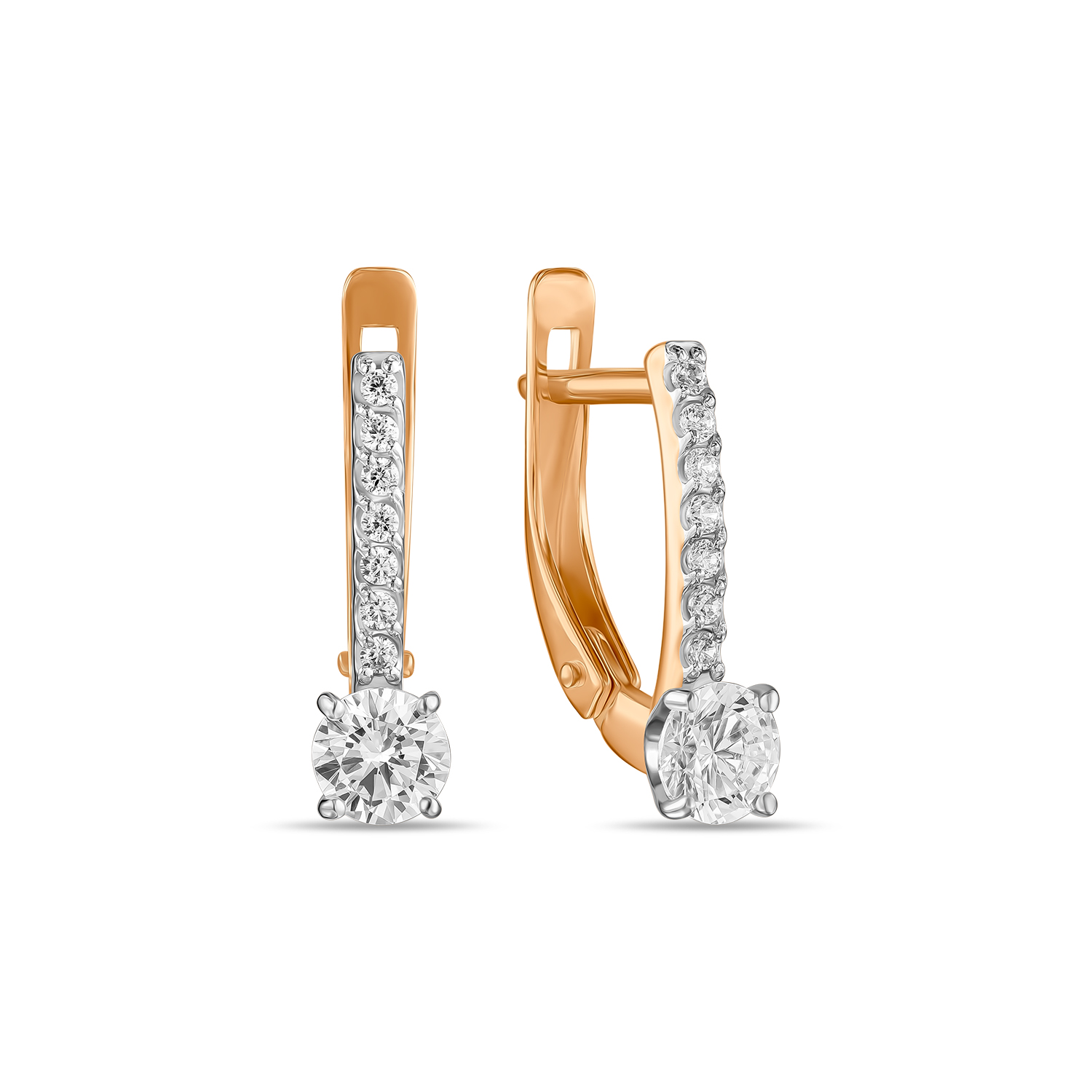 

Серьги с фианитами, Красный, Серьги с фианитами