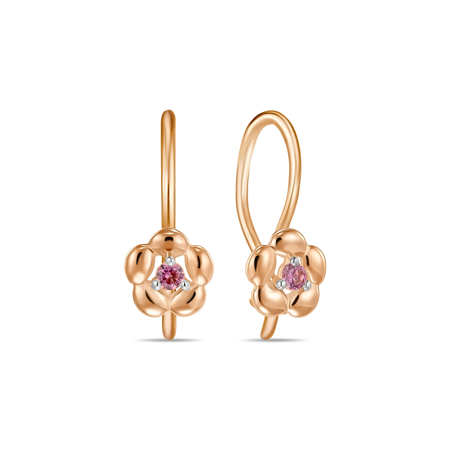 

Серьги с фианитами, Красный, Серьги с фианитами