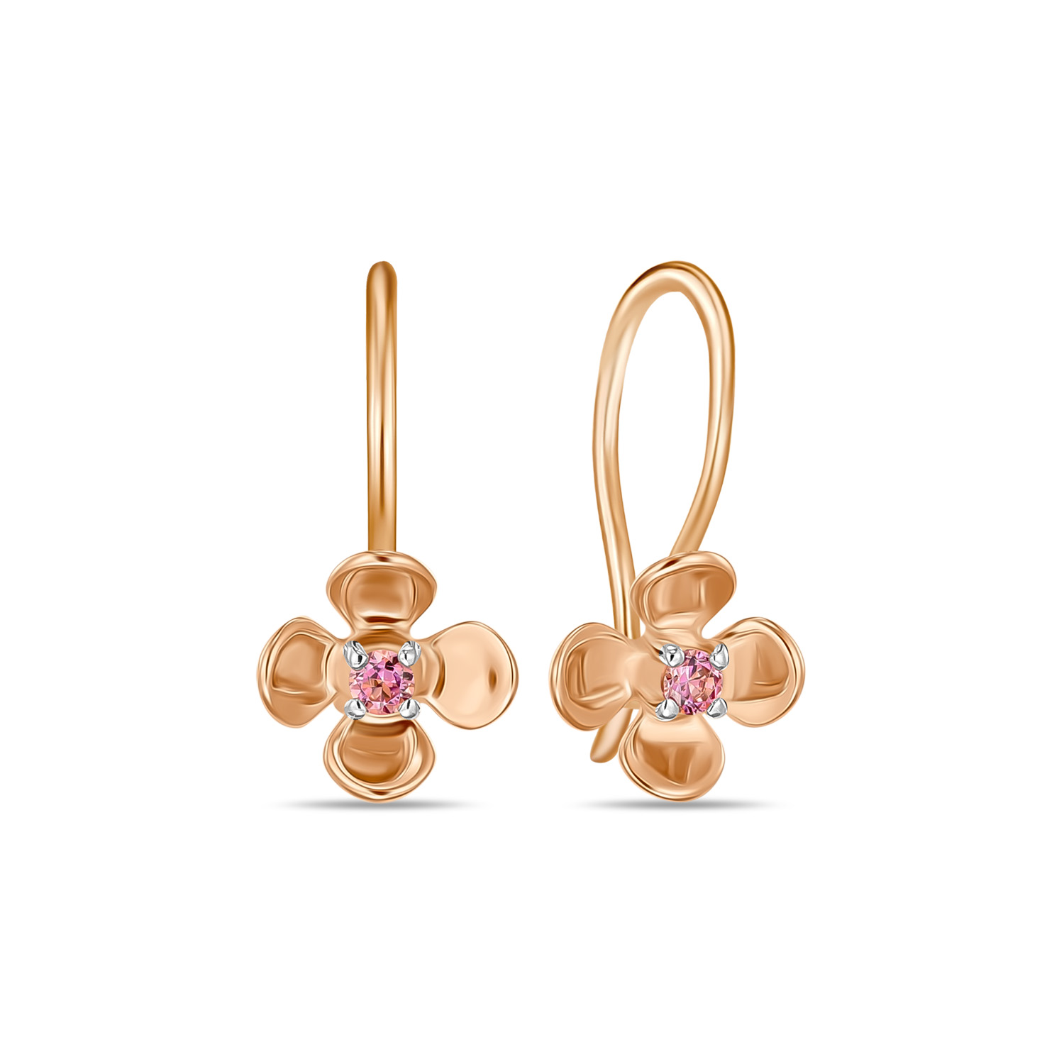 

Серьги с фианитами, Красный, Серьги с фианитами