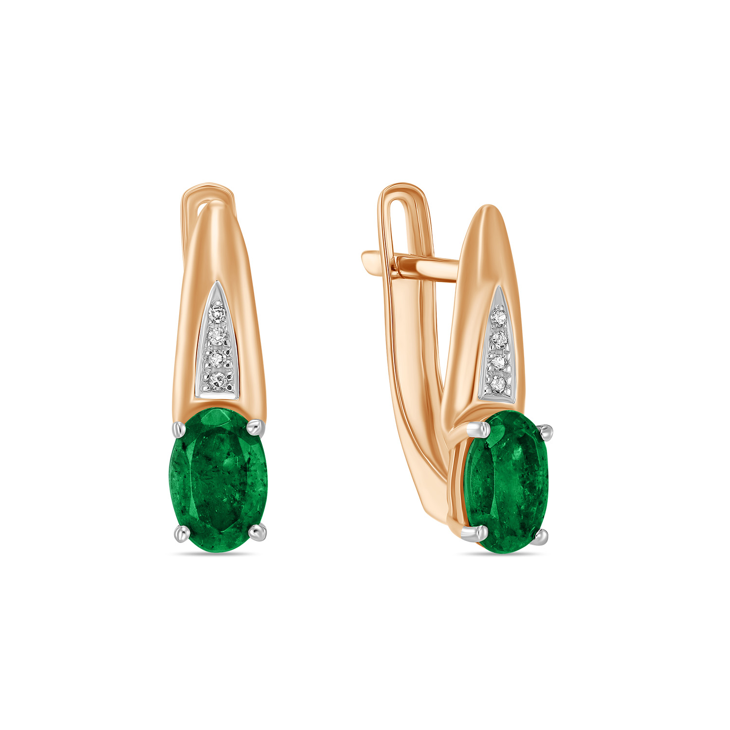 

Серьги с бриллиантами и изумрудами, Красный, Серьги с бриллиантами и изумрудами