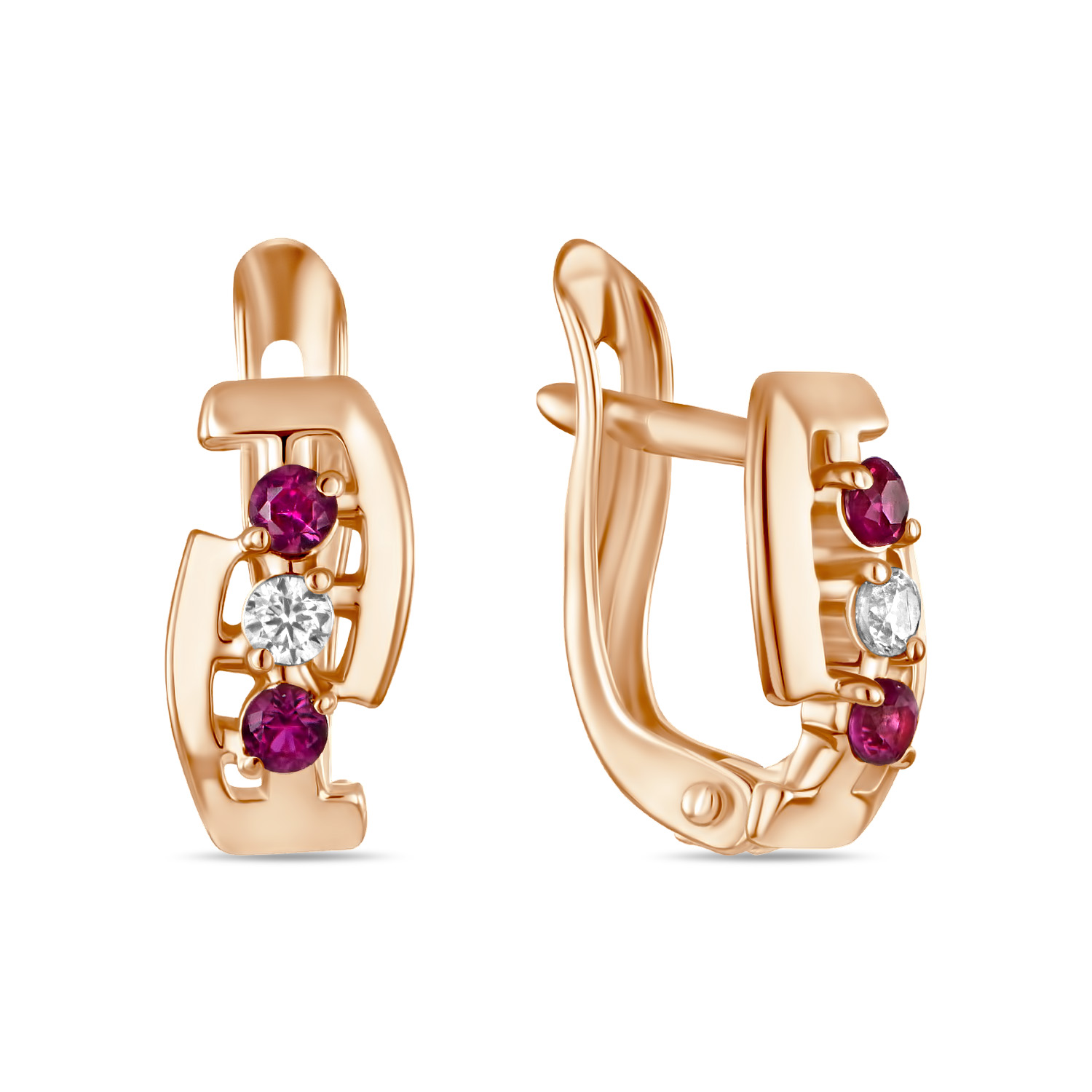 

Серьги с фианит, Красный, Серьги с фианит