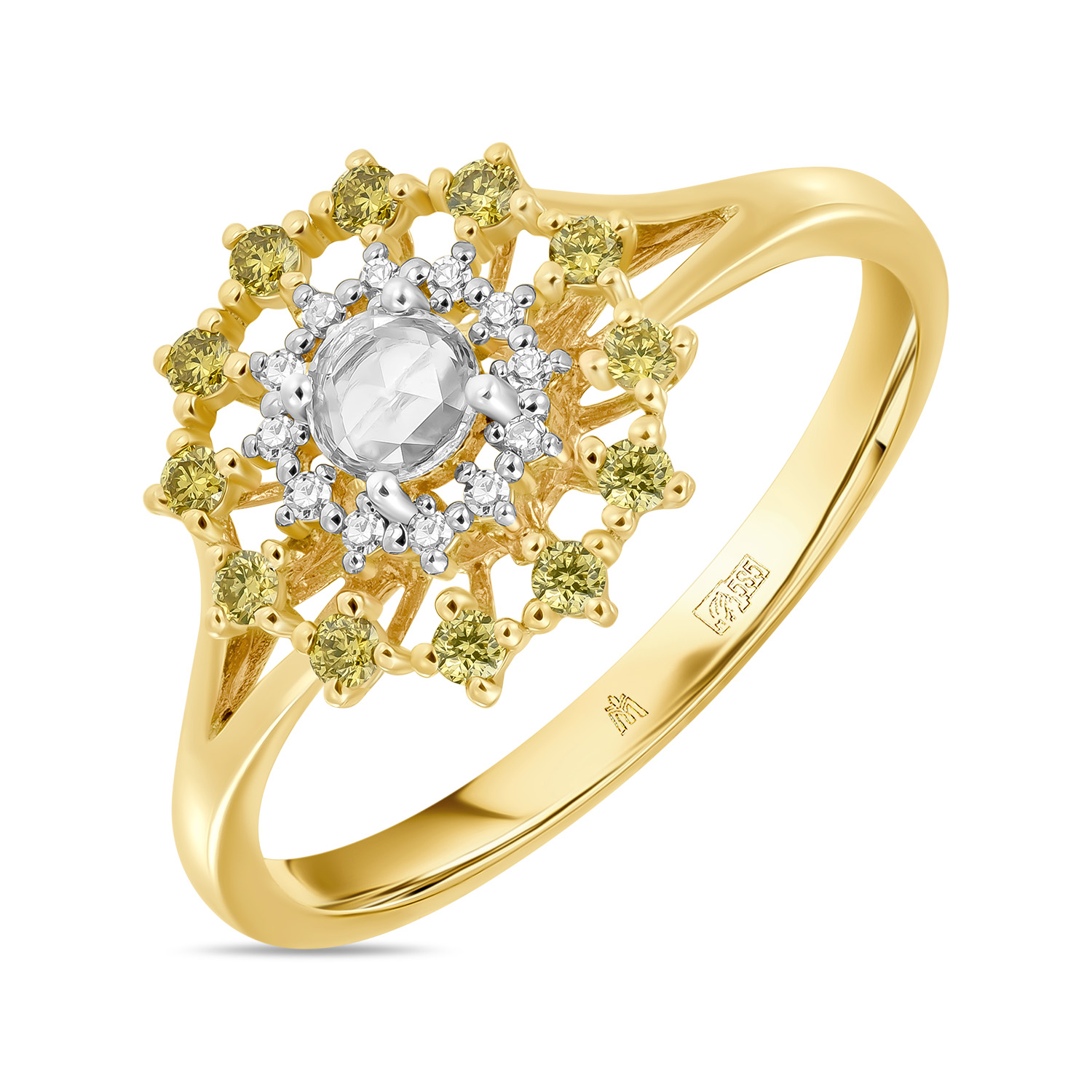 

Кольцо МЮ3, Кольцо с бриллиантами и цветными бриллиантами Артикул: R2009-1983013AYD-R17