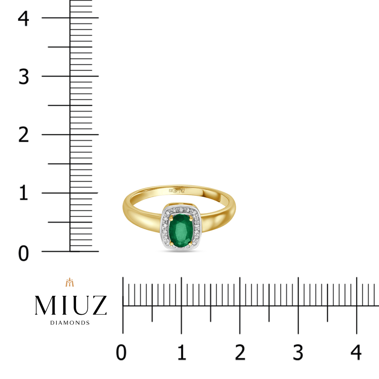 Кольцо МЮ3 Кольцо с бриллиантами и изумрудом Артикул: R01-34368-EM, фото 2