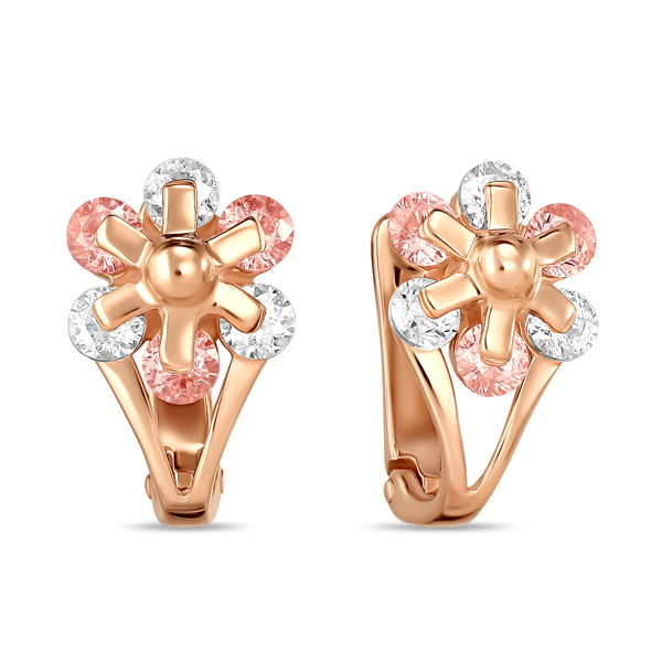 

Серьги с фианитами, Красный, Серьги с фианитами