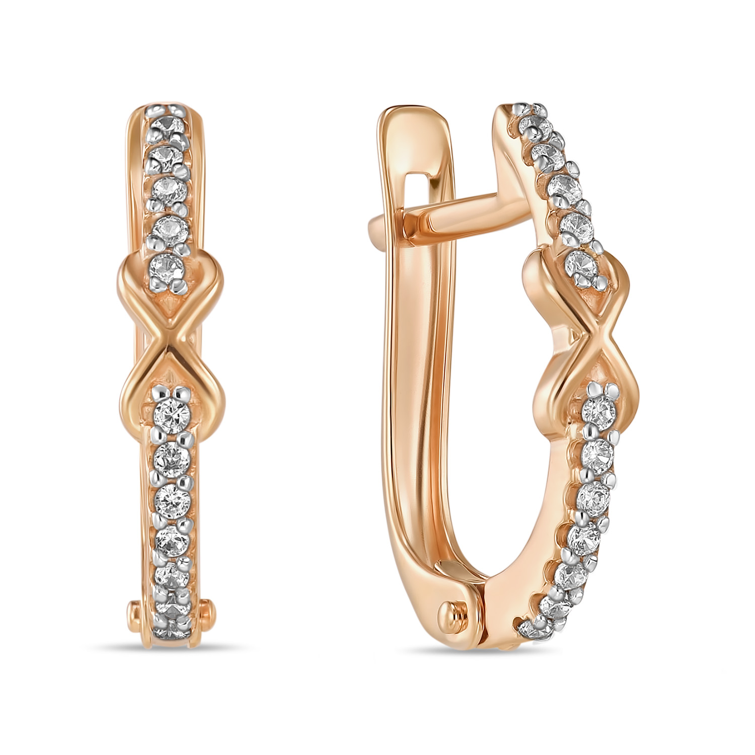 

Серьги с фианитами, Красный, Серьги с фианитами