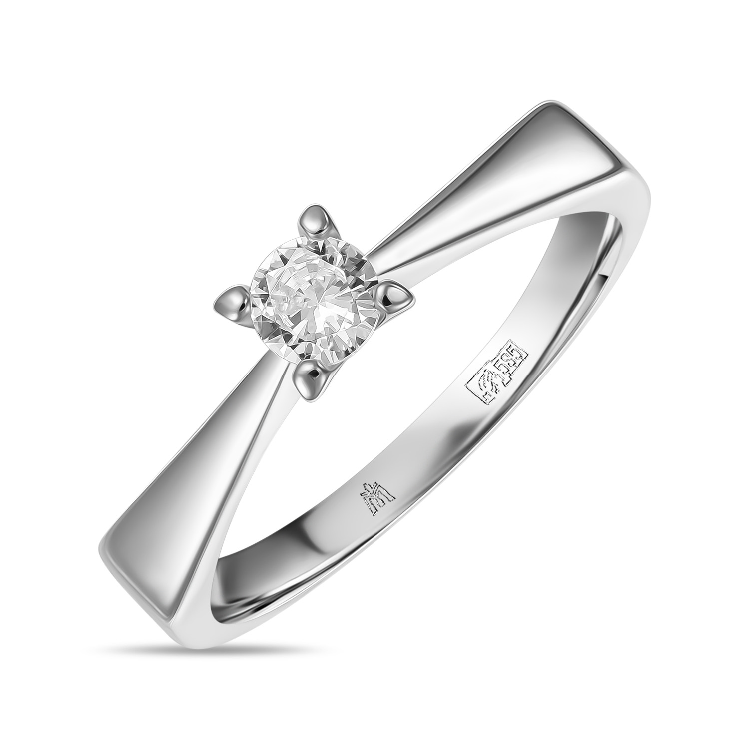 

Кольцо с фианитом, Белый, Кольцо с фианитом