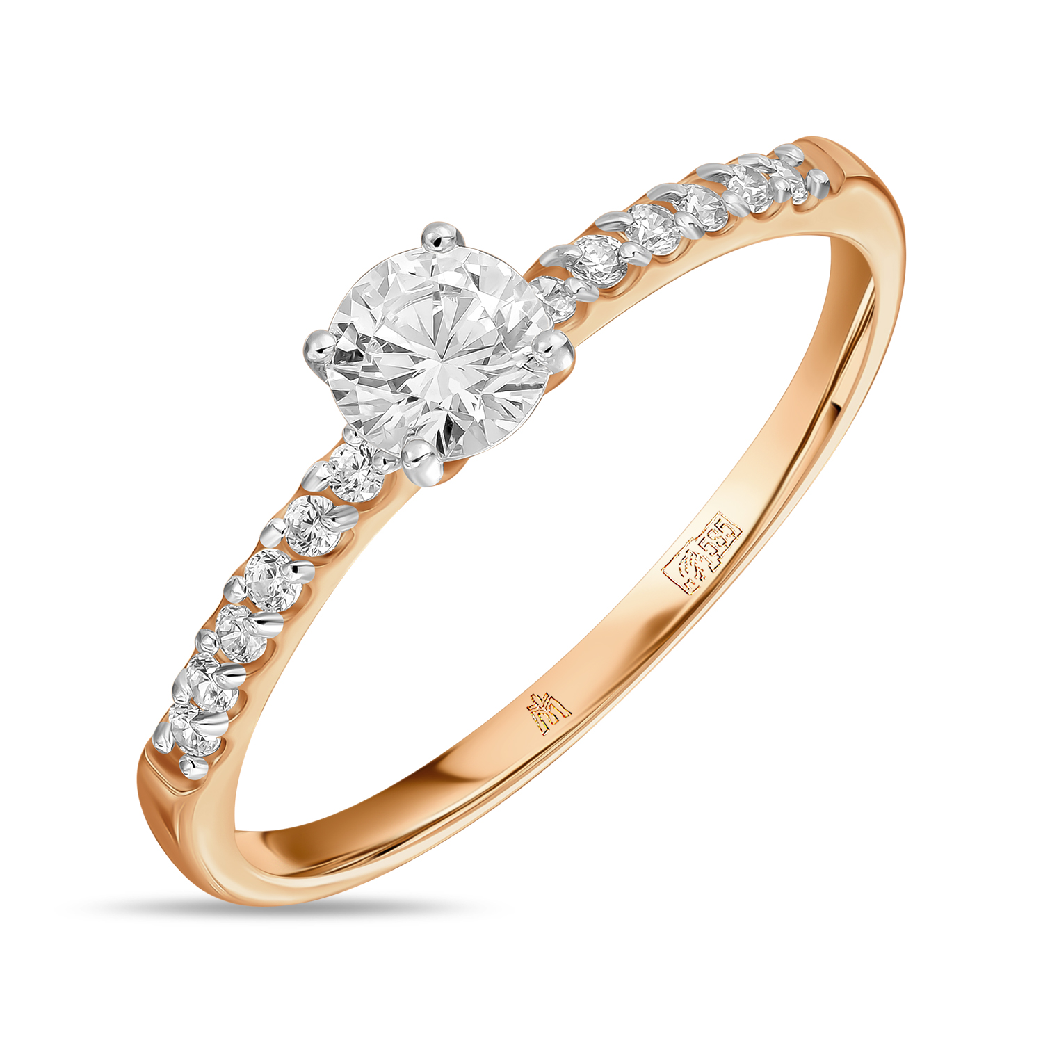 

Кольцо с фианитами, Красный, Кольцо с фианитами