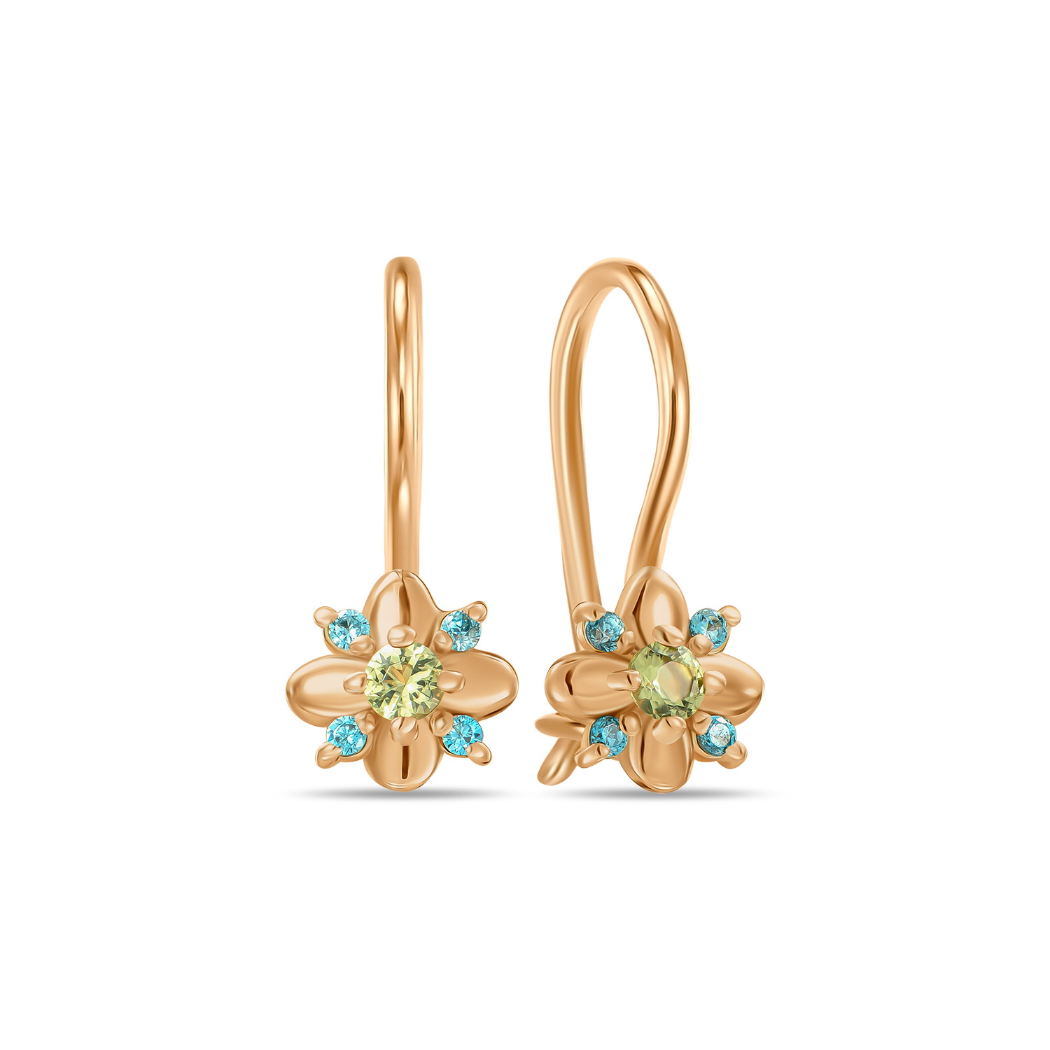 

Серьги с фианитами, Красный, Серьги с фианитами