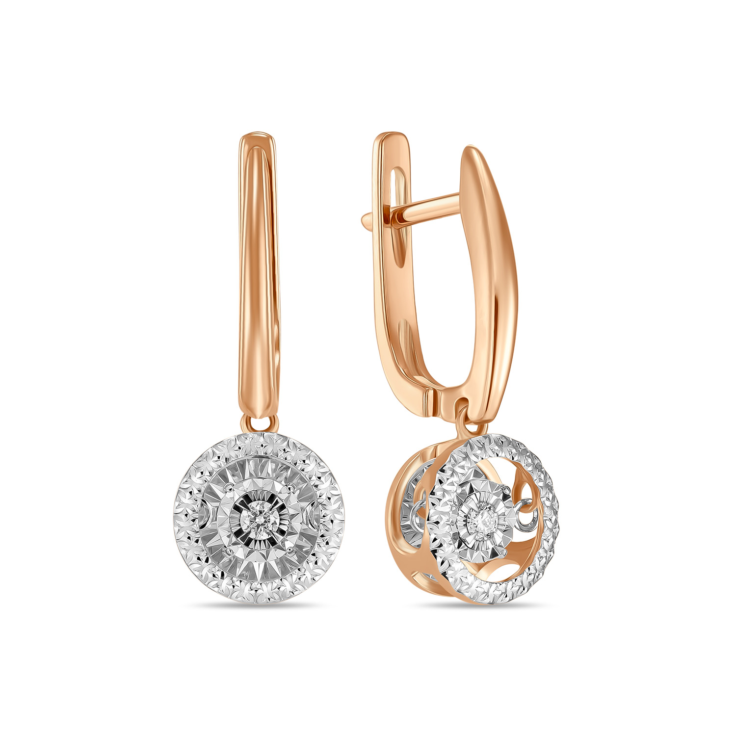 

Серьги с бриллиантами, Белый;красный, Серьги с бриллиантами