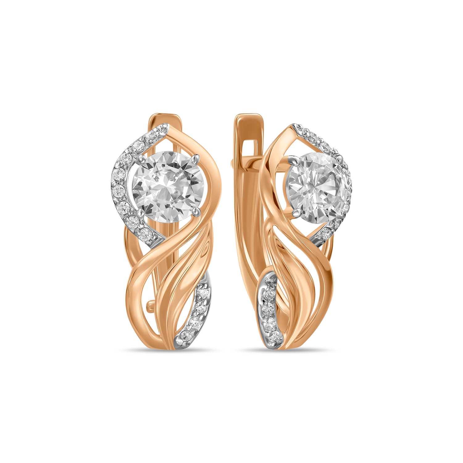 

Серьги с фианитами, Красный, Серьги с фианитами