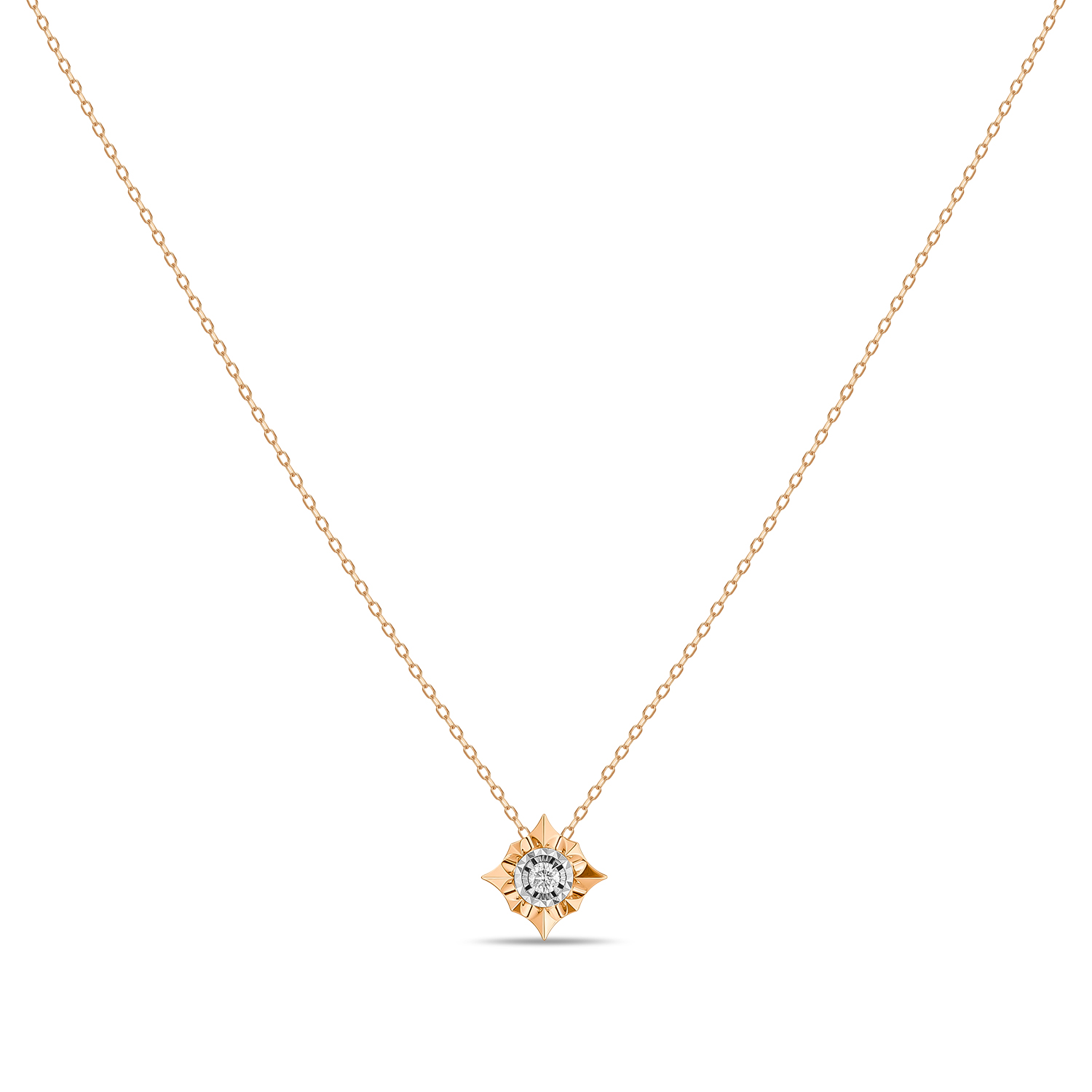 Колье с сапфиром и бриллиантом Белый, Красный, фото 2